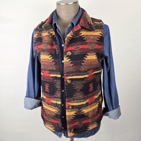 Bear Ridge Outfitters- Womens Size Large Button Up Southwest Vest Jacket - Picture 3 of 10